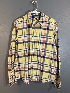 Rockies Yellow Plaid Button-Down Shirt with Navy & Rust Stripes
